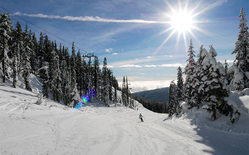 Skier on Okanagan hill