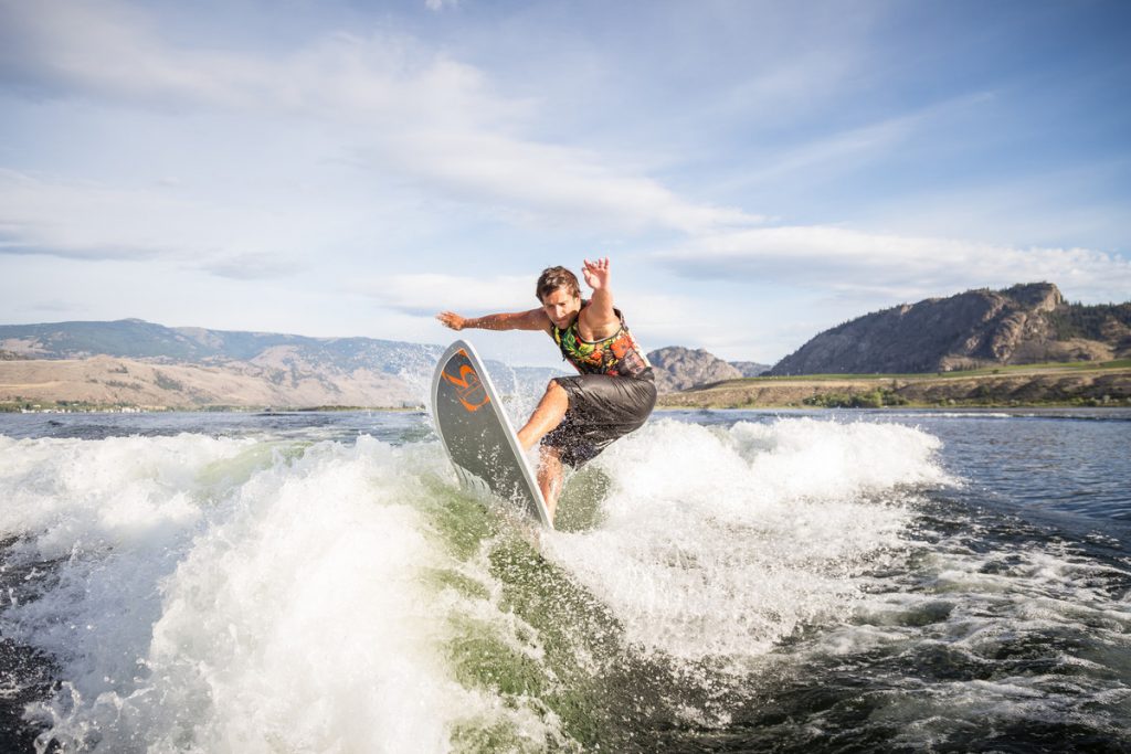 Wakeboarder Surfs in Osoyoos Lake