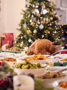 Holiday party food table