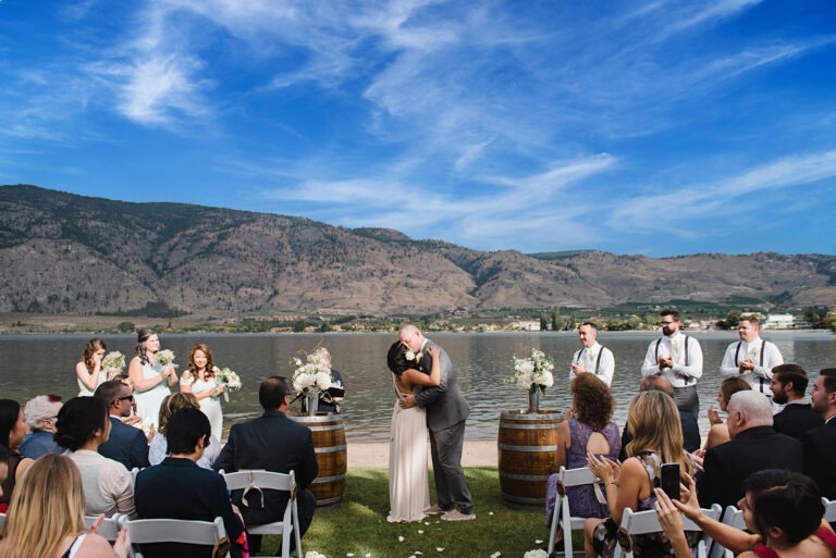 Beach Wedding in Osoyoos BC at Watermark Beach Resort