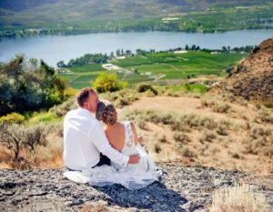 Wedding Couple View Over Osoyoos