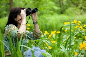 Bird watching basics - binoculars used in spring