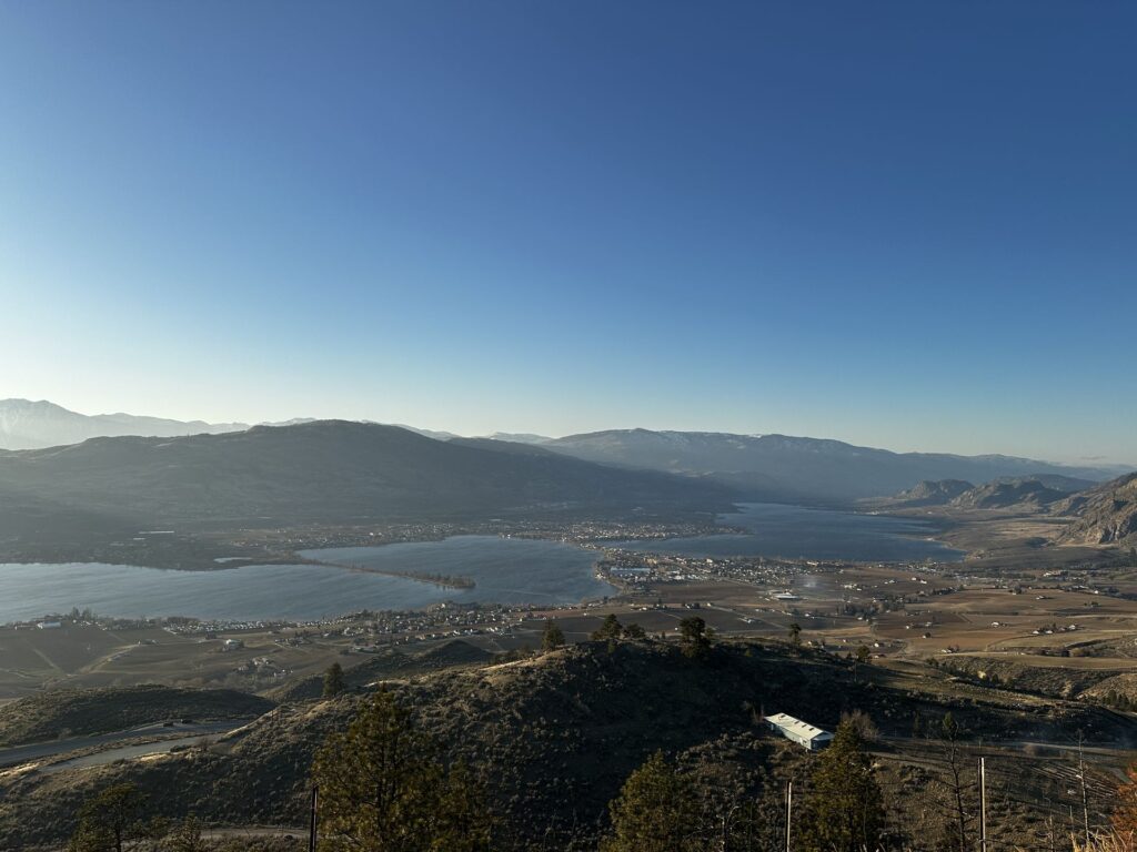 View over Osoyoos Lake and the Okanagan Valley from Anarchist Mountain Lookout